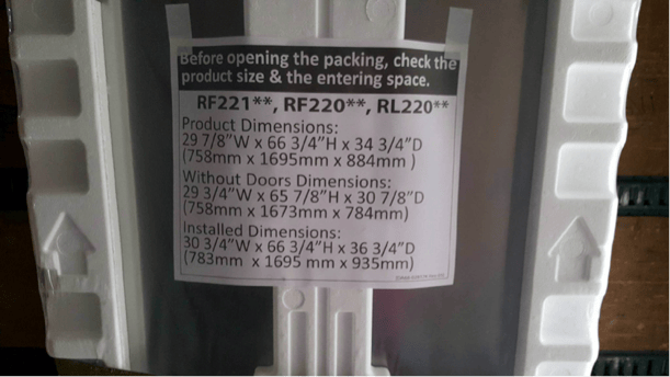 Product dimensions